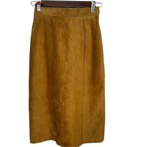 Tan Suede Skirt by I. B. Diffusion w/ Slit in the Back. Size 4. Great Condition!